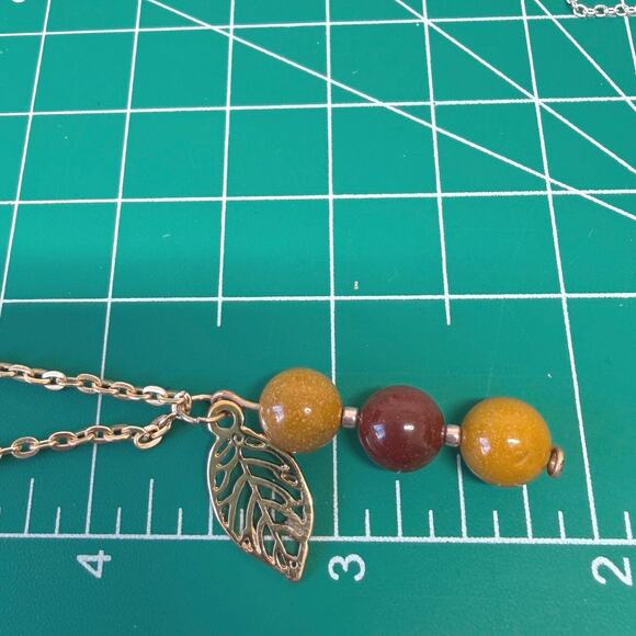 New handmade pendant necklace Mookaite beans 14K gold plated findings. - Picture 5 of 8